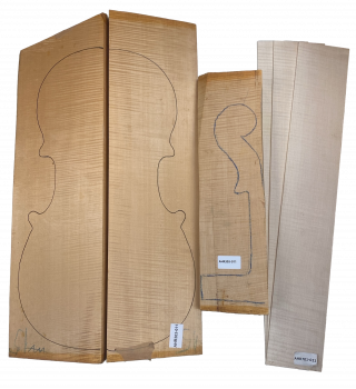Set Back, Sides and Neck plank Curly Maple for Cello Unique Piece #011